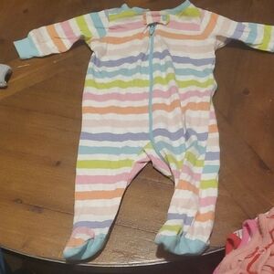 🐻 Colorful Striped Kids Footie Pajamas